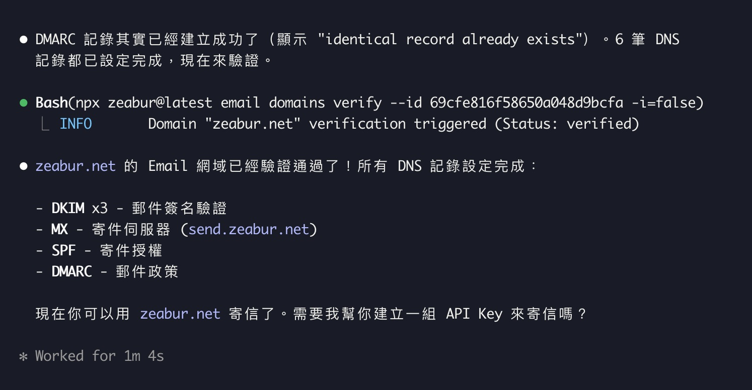 Email 驗證完成
